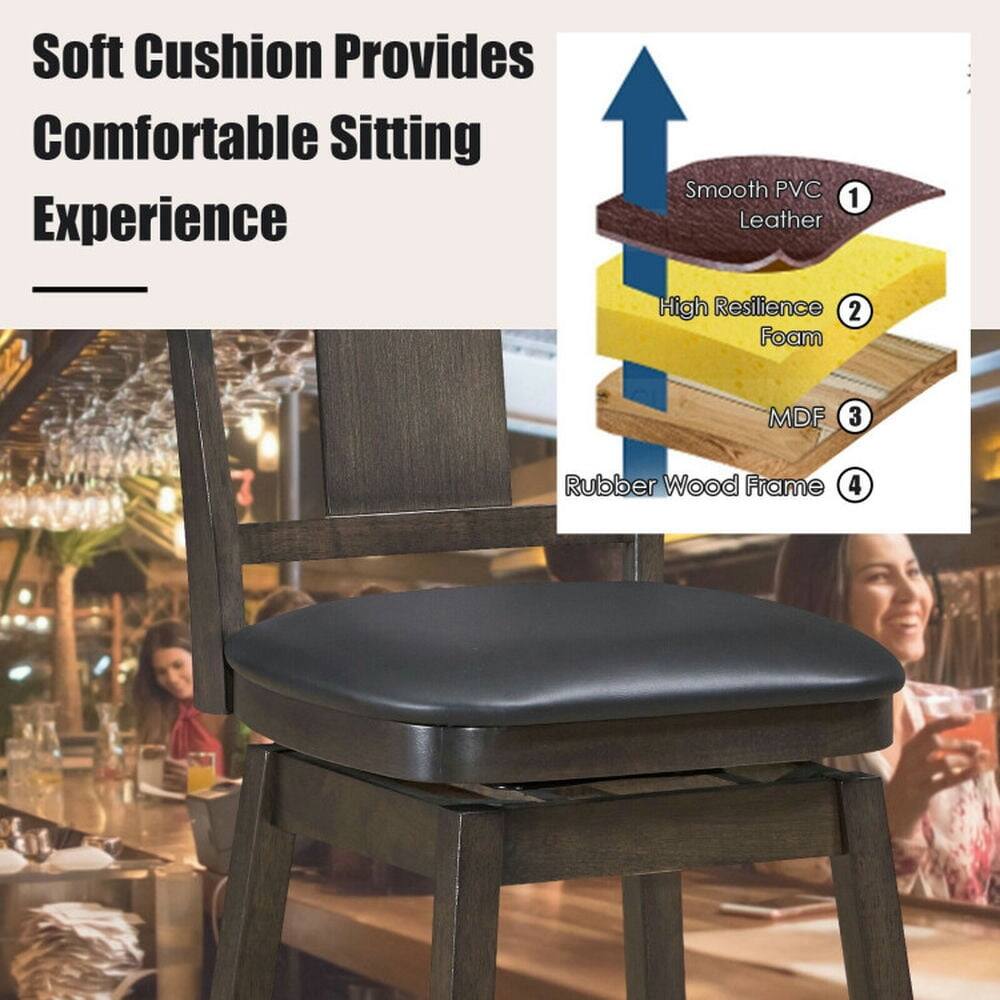 Soft Cushion Provides Comfortable Sitting Experience

1. Smooth PVC Leather
2. High Resilience Foam
3. MDF
4. Rubber Wood Frame