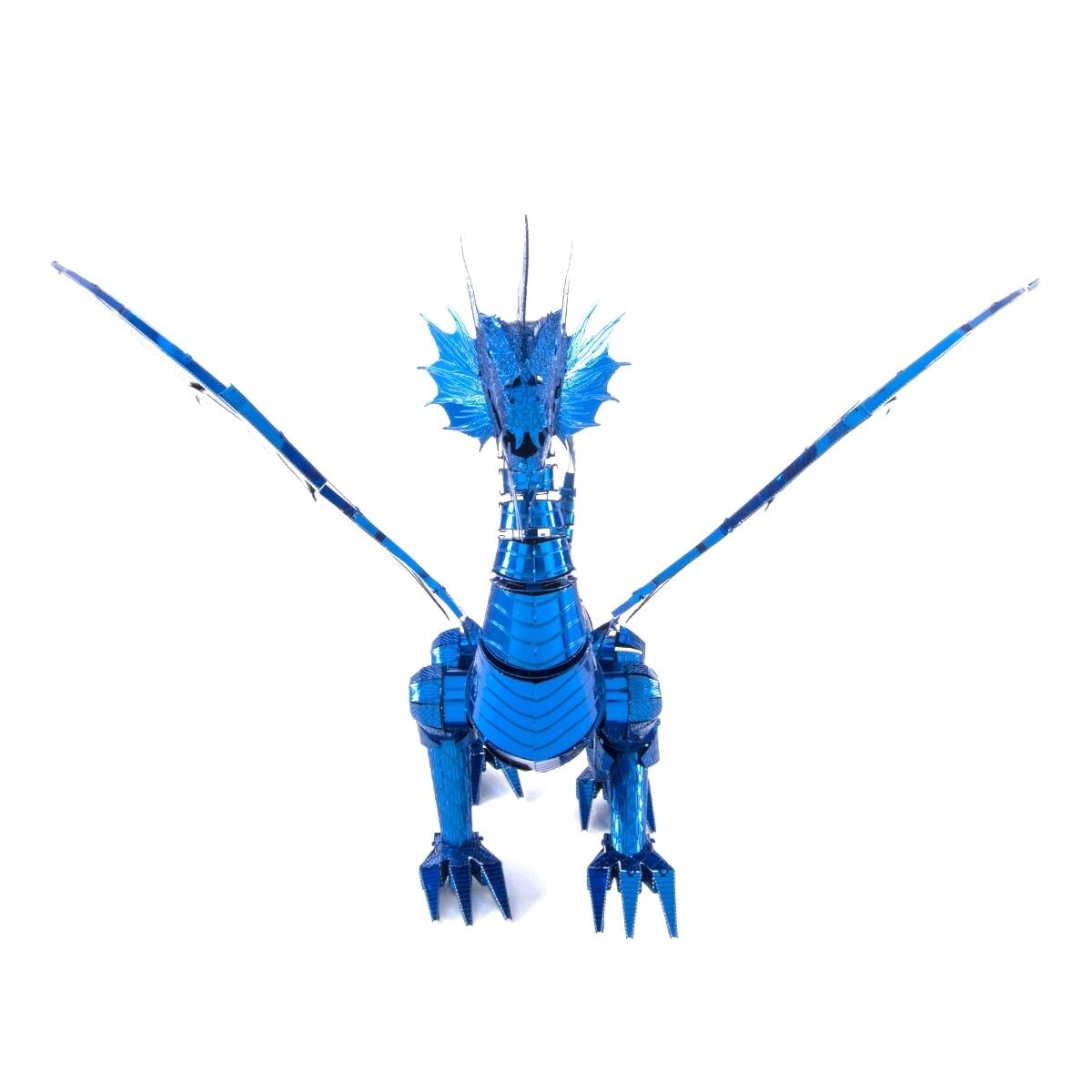 Alt View 3. Metal Earth - Metal Earth Premium Series Blue Dragon 3D Metal Model Kit Fascinations - Silver.