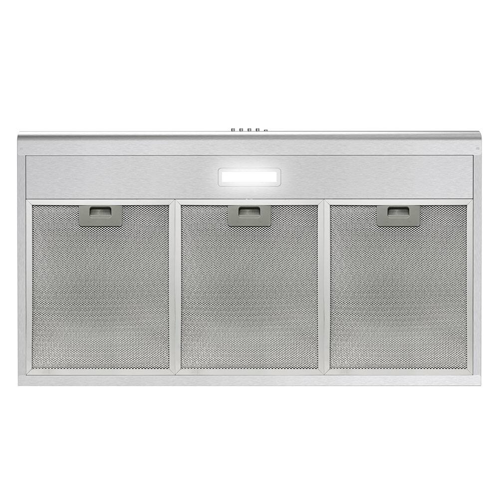 Alt View 8. Streamline - 36 in. Tigli Ductless Undermount 80 CFM Range Hood, Mesh Filters, Push Button Control, LED Light - Brushed Stainless Steel.