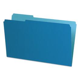 Tops Business Forms - Interior File Folders, 1/3-Cut Tabs: Assorted, Legal Size, Blue, 100/Box