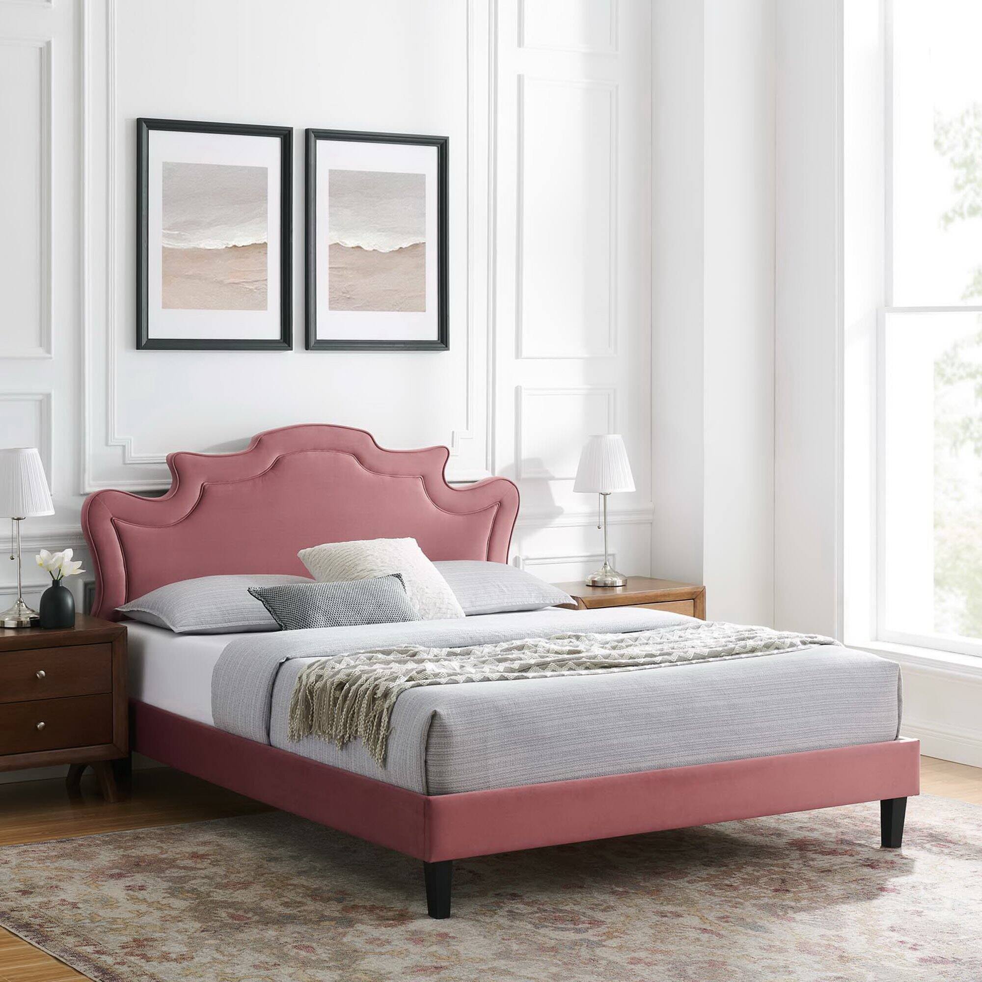 Alt View 5. Modway - Soleil Performance Velvet King Bed - White.