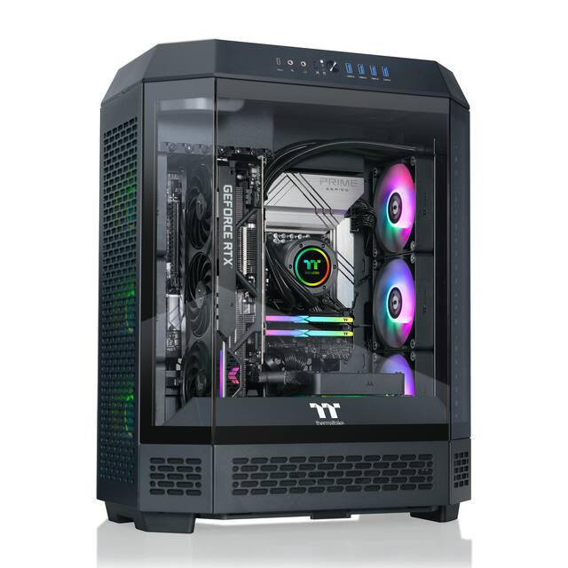 Thermaltake - Reactor 9880 Gaming Desktop AMD Ryzen 7 9800X3D 2024, 32GB DDR5 RGB Memory, NVIDIA GeForce RTX 5080, 2TB NVMe M.2 - Black