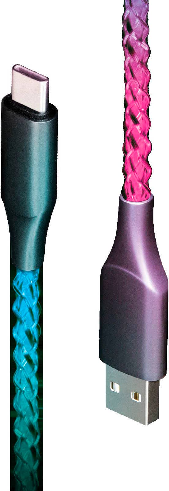 Front. Lucid - LED 3.2' USB-A to USB-C Cable - White.