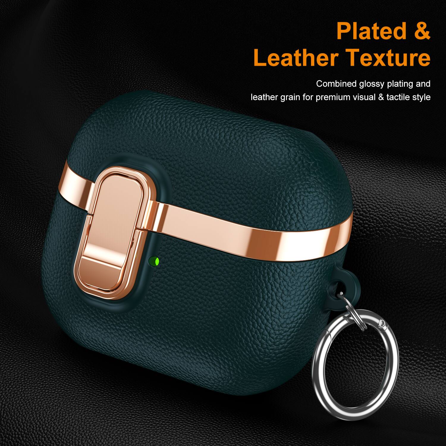 Plated & Leather Texture

Combined glossy plating and leather grain for premium visual & tactile style