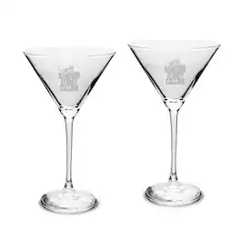Jardine - Hampden-Sydney College Tigers Two-Piece Traditional 10oz. Martini Glass Set - Multicolor