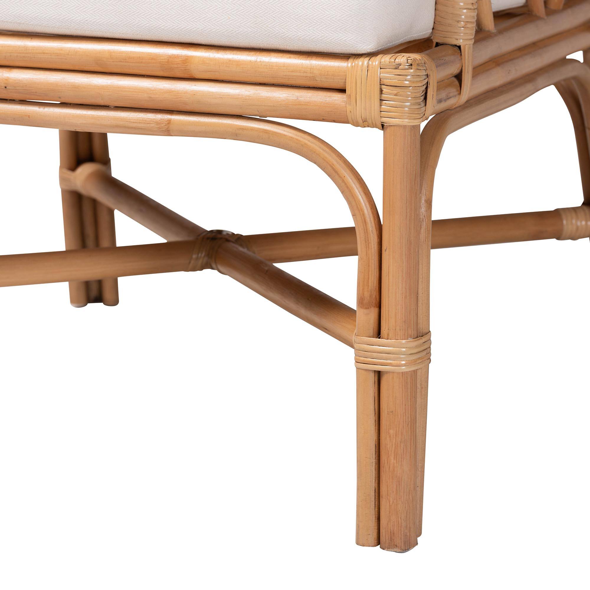 Alt View 2. bali & pari - Ray Natural Rattan Wingback Armchair with Removable Cushion - Natural Rattan.
