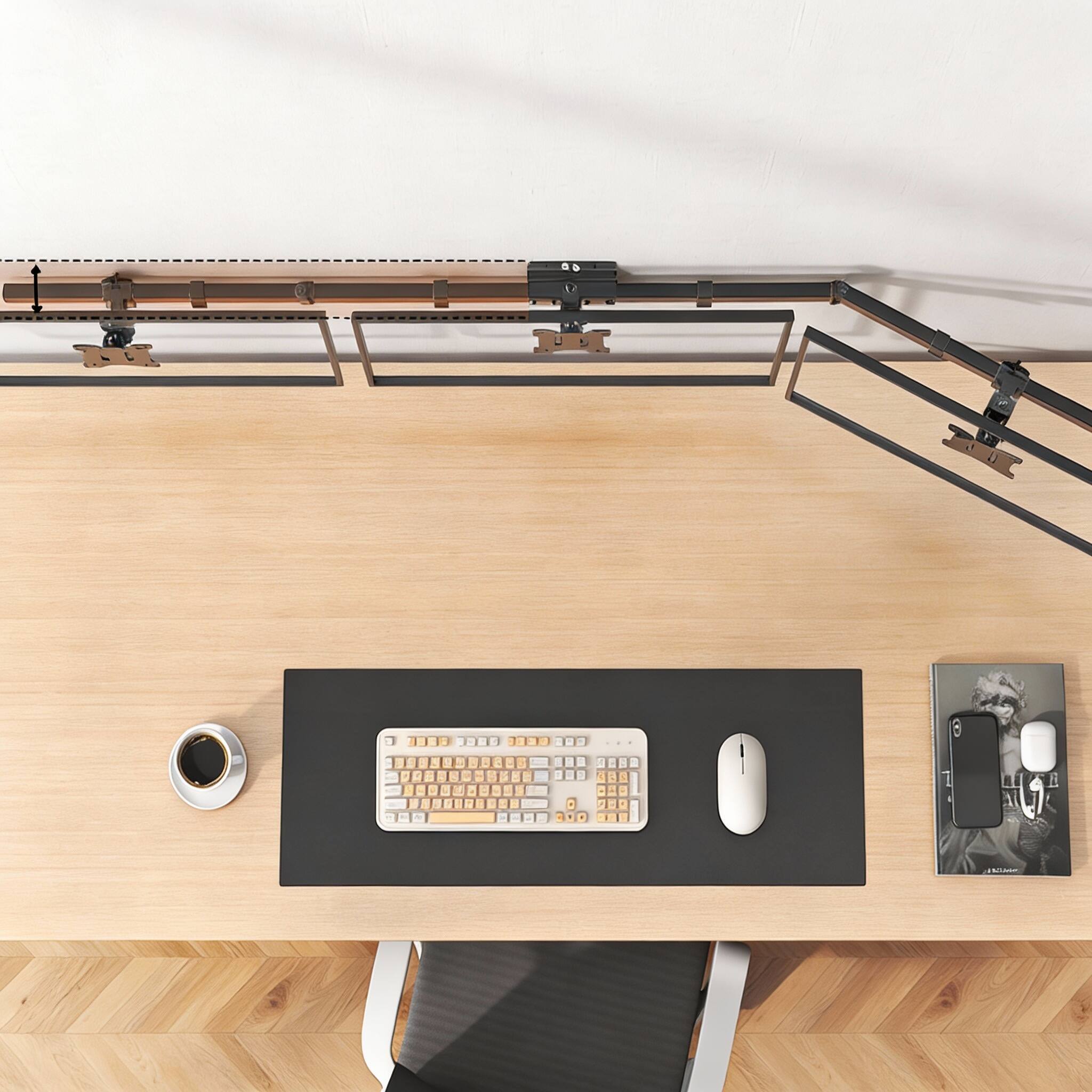 Alt View 2. Frangdom - Triple Monitor Wall Mount 17-32" VESA 75/100 15.4lb Tilt Swivel - BLACK.