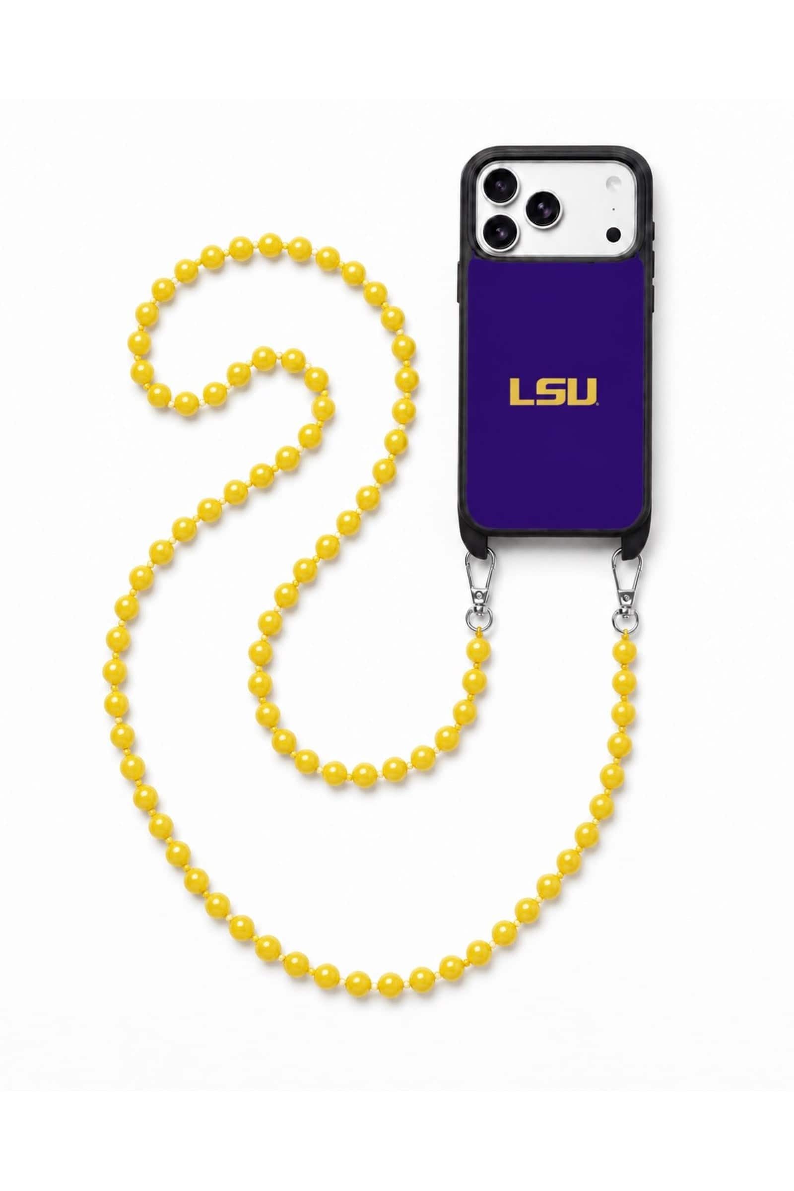 Bundle - Cordée Cases - Louisiana State University Crossbody Phone Chain Set - iPhone 18 Pro - Yellow