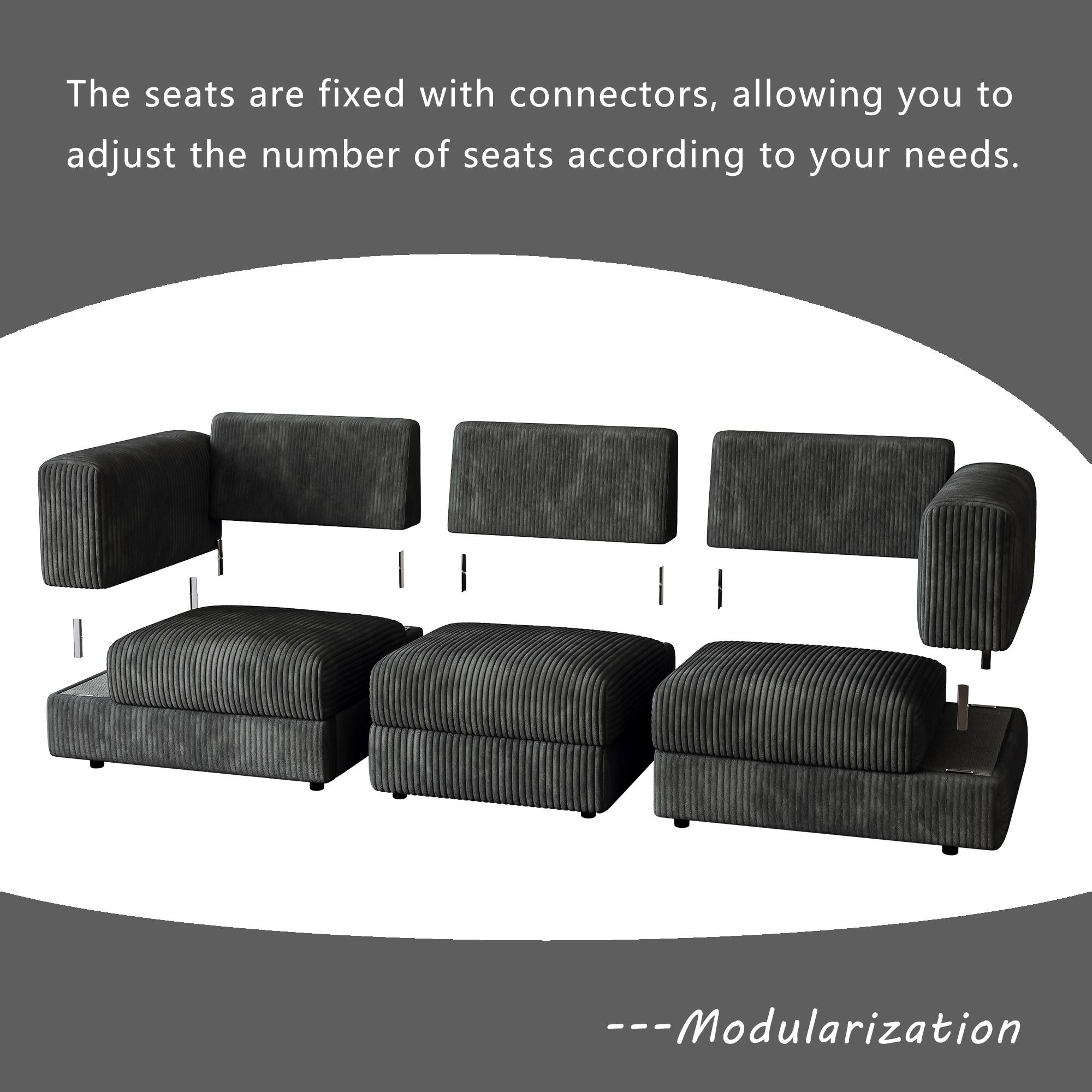 The seats are fixed with connectors, allowing you to adjust the number of seats according to your needs.

---Modularization