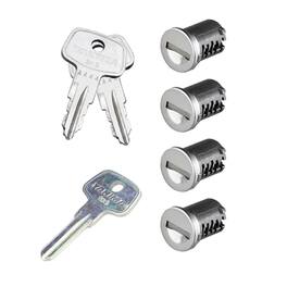 Yakima - Car Rack System Component SKS Lock Cylinder Core Kit with Key (4 Pack) - Silver