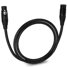 Front. Lyxpro - 3 ft Balanced XLR Cable, Male to Female, 3 Pin Microphone Cable - Black.