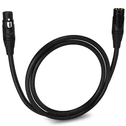 Front. Lyxpro - 3 ft Balanced XLR Cable, Male to Female, 3 Pin Microphone Cable - Black.