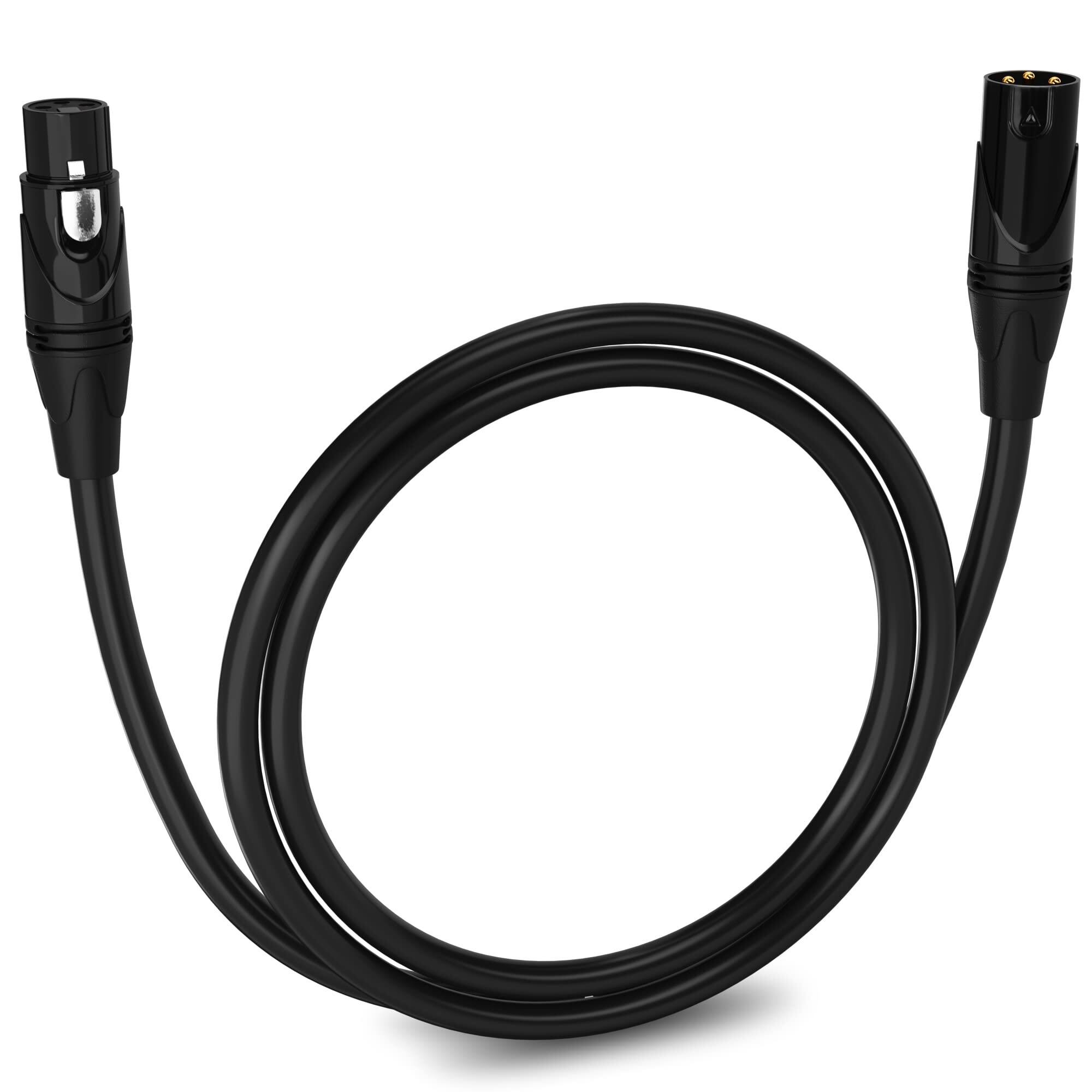 Lyxpro - 3 ft Balanced XLR Cable, Male to Female, 3 Pin Microphone Cable - Black