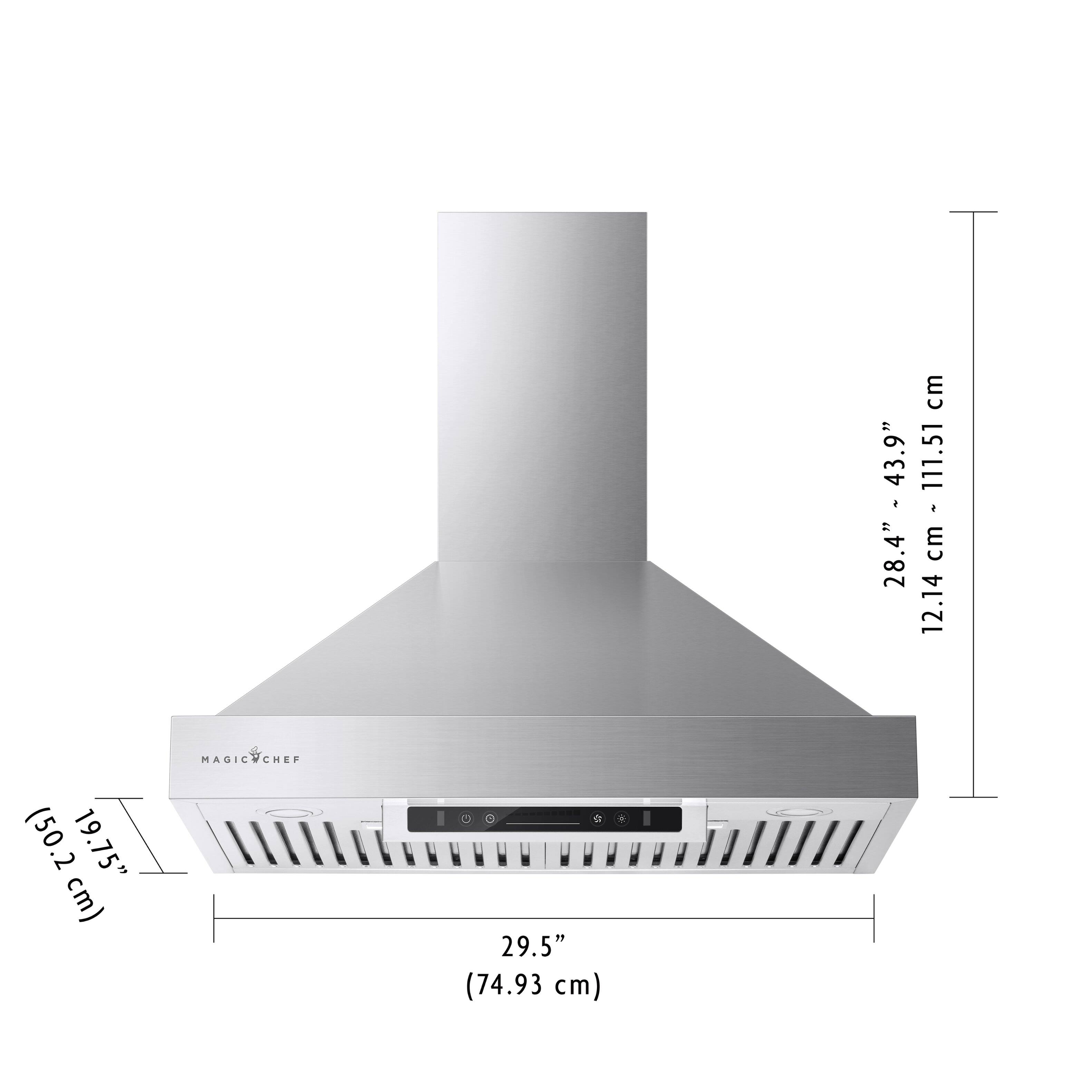43.9" ~ 28.4"  
cm 111.51 ! cm 12.14  
(50.2 19.75" cm)  
MAGIC CHEF  
29.5" (74.93 cm)