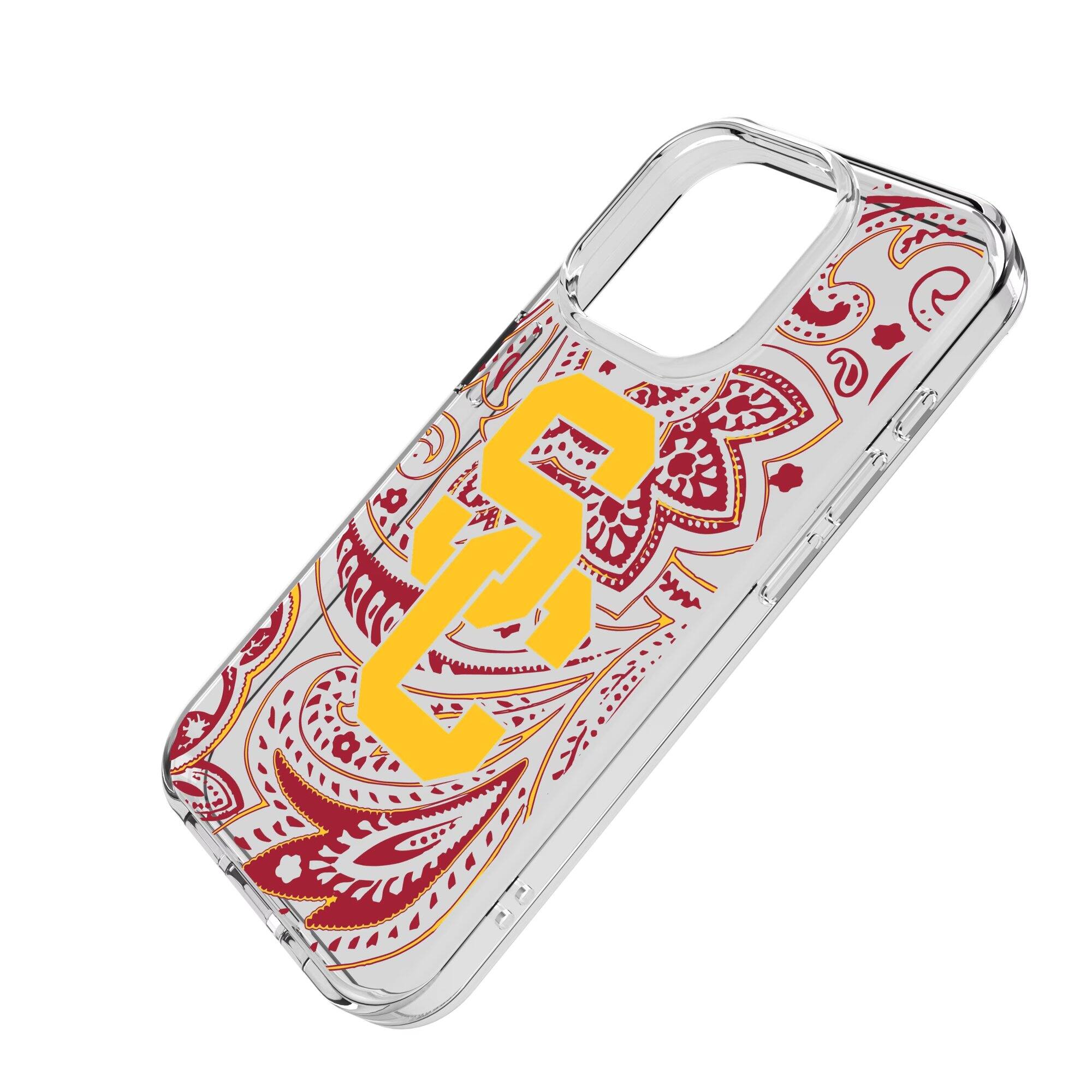 Alt View 1. Keyscaper - USC Trojans Paisley iPhone Clear Case - 16 Pro Max - Multicolor.