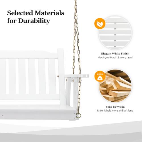 Selected Materials for Durability

Elegant White Finish
Match your Porch | Balcony | Yard

Solid Fir Wood
Make it hold more and last long