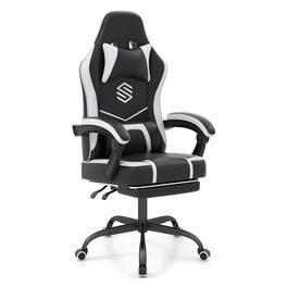 WELLFOR - Gaming Chair Height Adjustable Computer Chair with Headrest Ergonomic Office Task Chair - Black