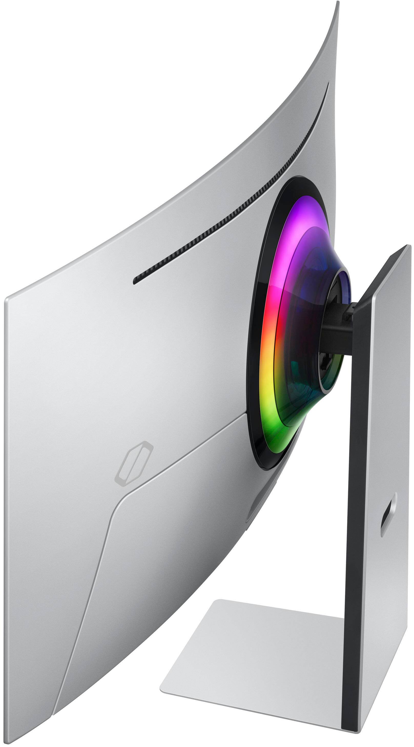 Alt View 21. Samsung - 34" Odyssey OLED G8 Curved Ultra-WQHD 175Hz FreeSync Prem Pro and G-Sync Compatible Smart Glare Free Gaming Monitor - Silver.