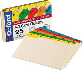 Oxford - Laminated Tab Alpha Index Card Guides, 5 x 8, 25/Set (OFX05827) - Manila