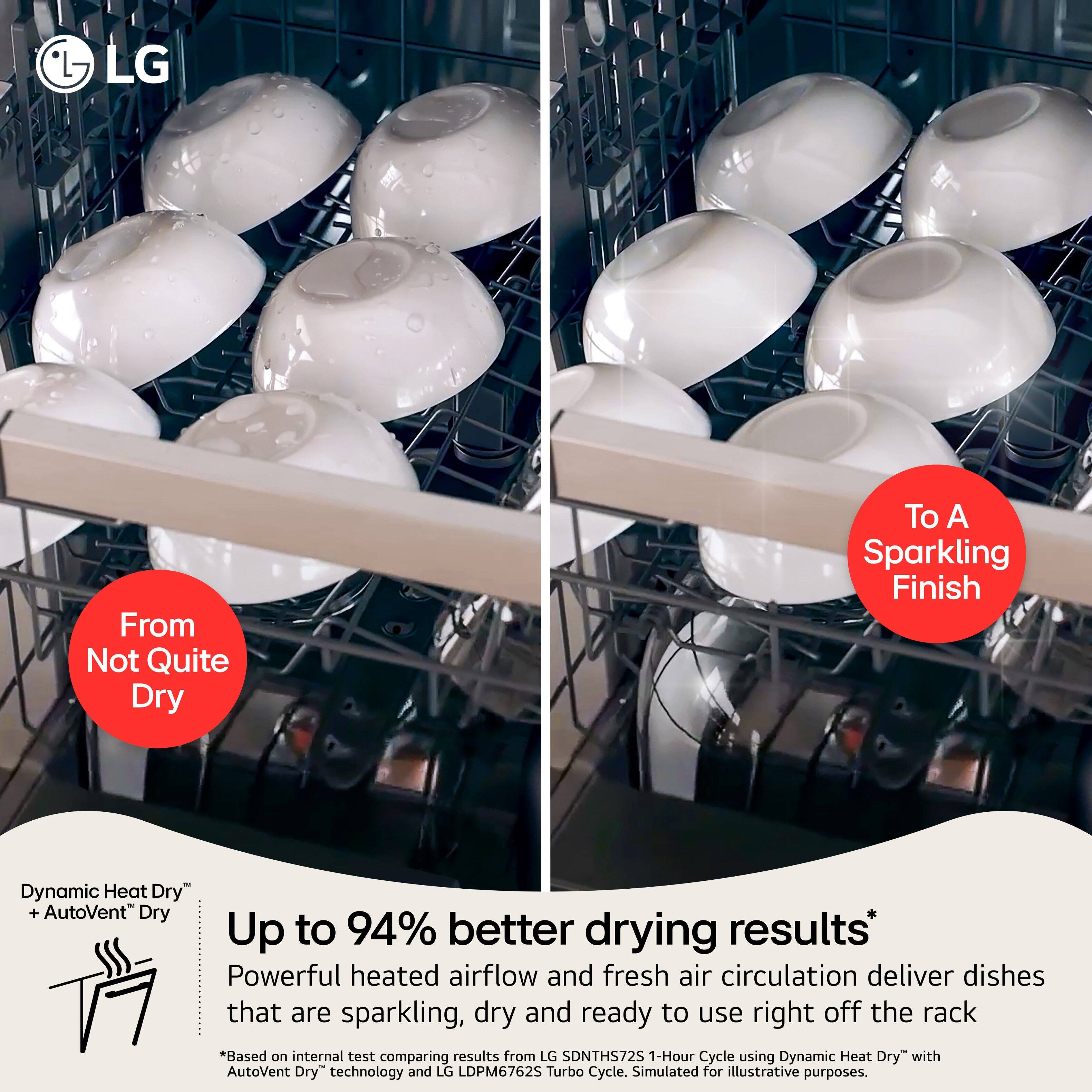 LG FlushFit 24 in Top Control Smart Built In Stainless Steel Tub ...