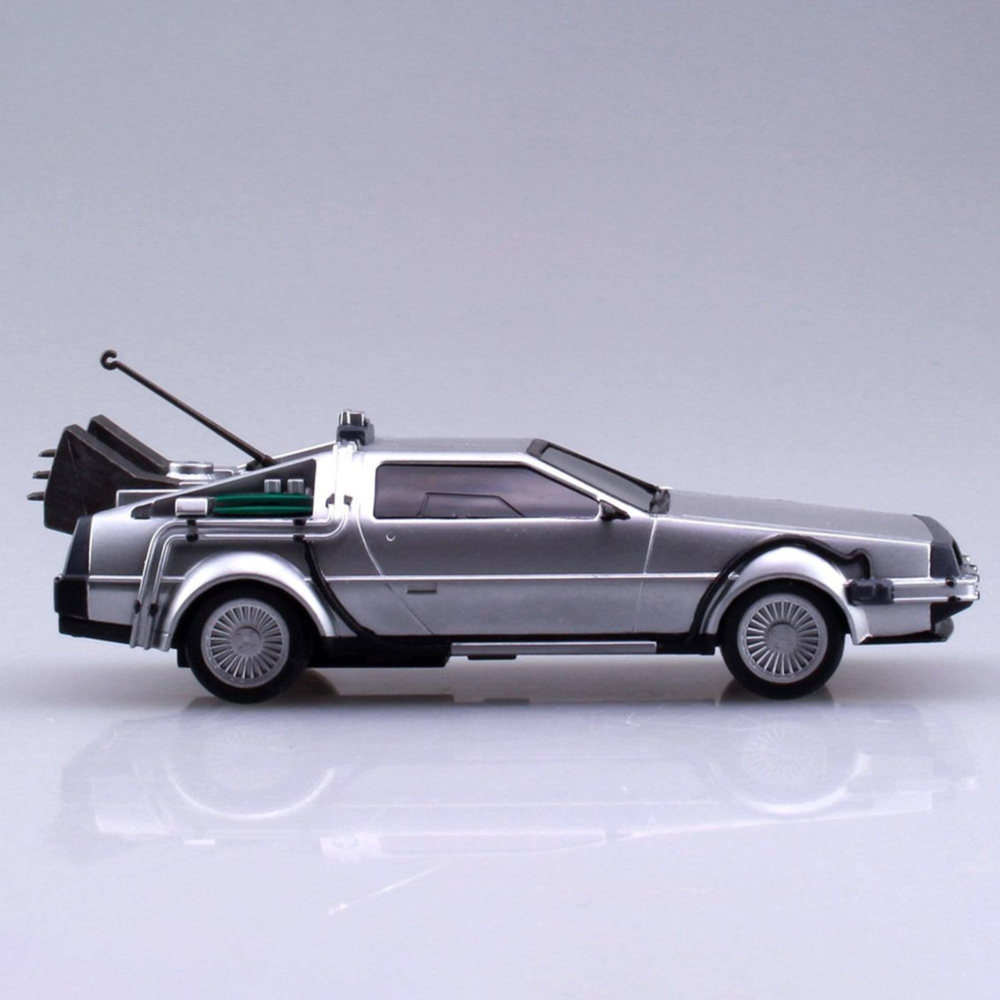 Alt View 2. Aoshima - Back to the Future Pullback DeLorean 1/43 Scale Model Kit - Silver.