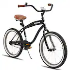 Front. JOYSTAR - JOYSTAR Beachside 20" Beach Cruiser Bike for Girls Boys, Mens Womens, Kids Cruiser Bikes with Coaster Brake, Black - Grey.