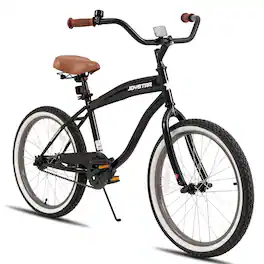 JOYSTAR - Beachside 20" Beach Cruiser Bike for Girls Boys, Mens Womens, Kids Cruiser Bikes with Coaster Brake, Black - Gray