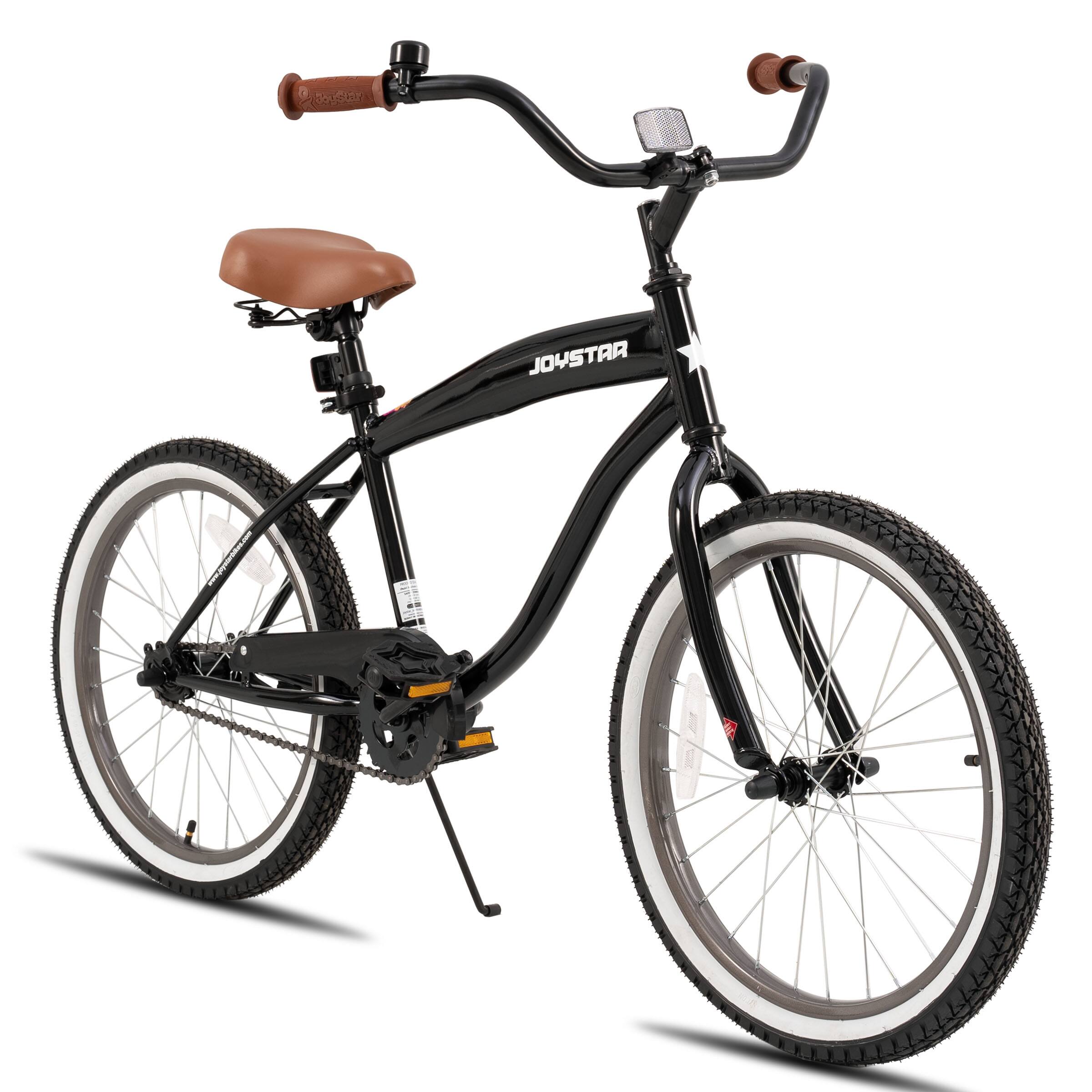 Front. JOYSTAR - JOYSTAR Beachside 20" Beach Cruiser Bike for Girls Boys, Mens Womens, Kids Cruiser Bikes with Coaster Brake, Black - Grey.