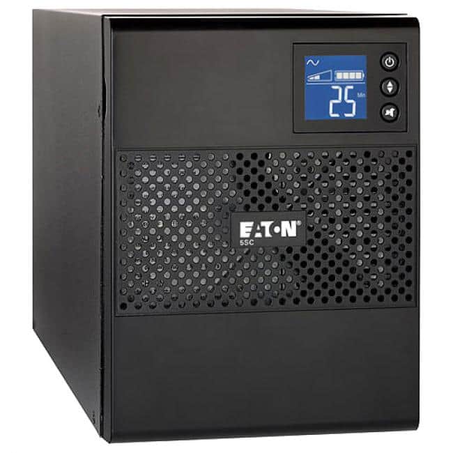 Eaton - 5SC UPS 1000 VA 700 Watt 120V Line-Interactive Battery Backup Tower USB - Tower - 5 Minute Stand-by - 110 V AC - Black