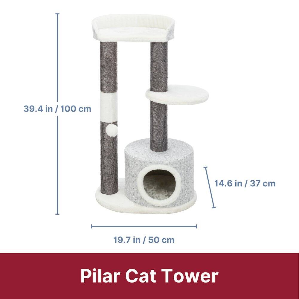39.4 in / 100 cm  
14.6 in / 37 cm  
19.7 in / 50 cm  

Pilar Cat Tower