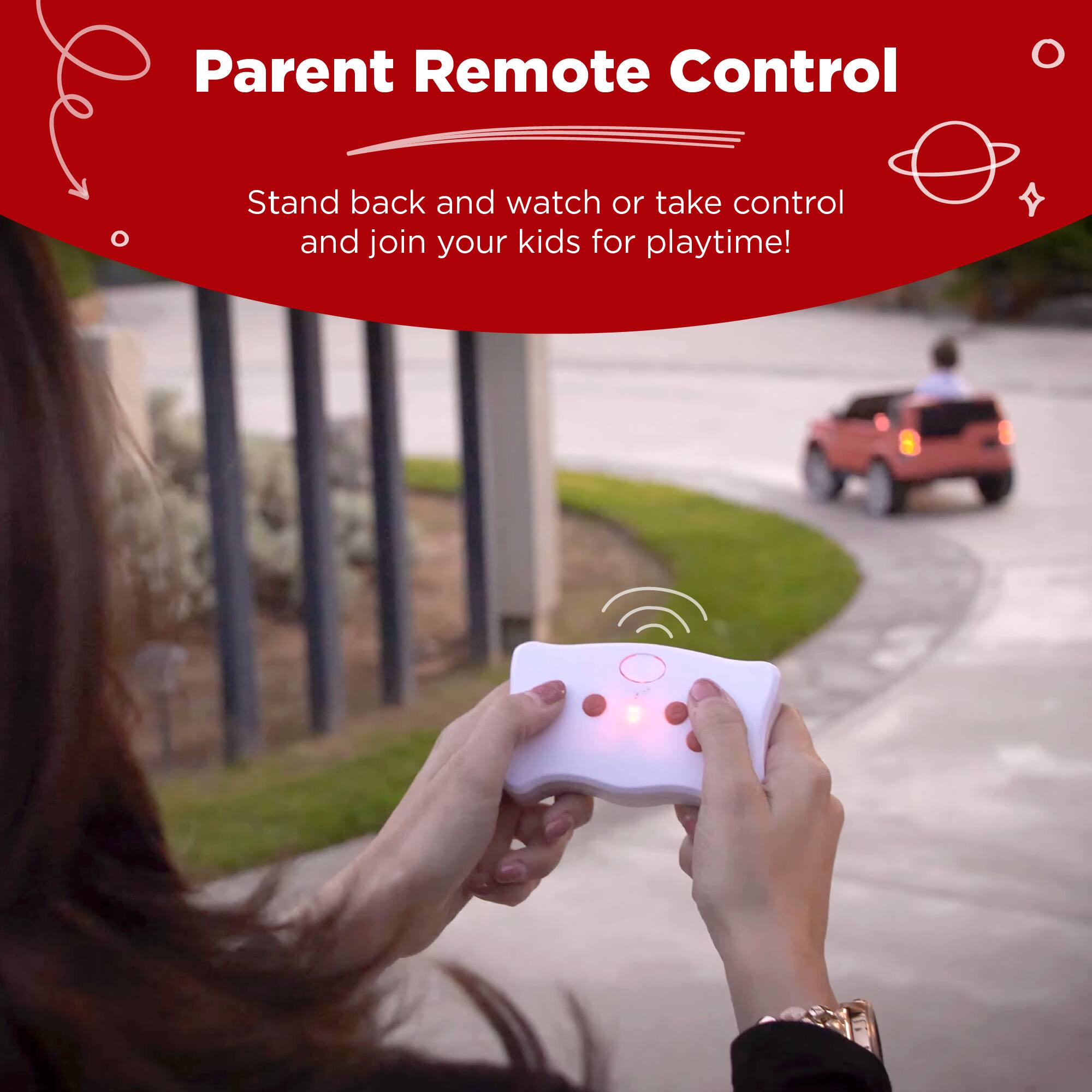 Parent Remote Control

Stand back and watch or take control and join your kids for playtime!