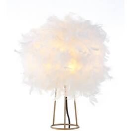 Jonathan Y - Stork 16" Feather Metal LED Table Lamp - White/Gold