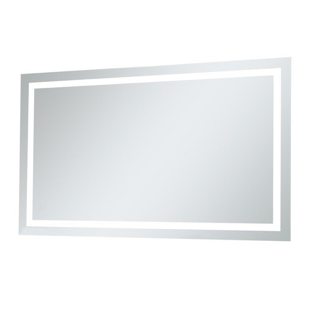 Angle. Elegant Decor - Hardwired LED Mirror W36 x H60 Dimmable 5000K - Silver.