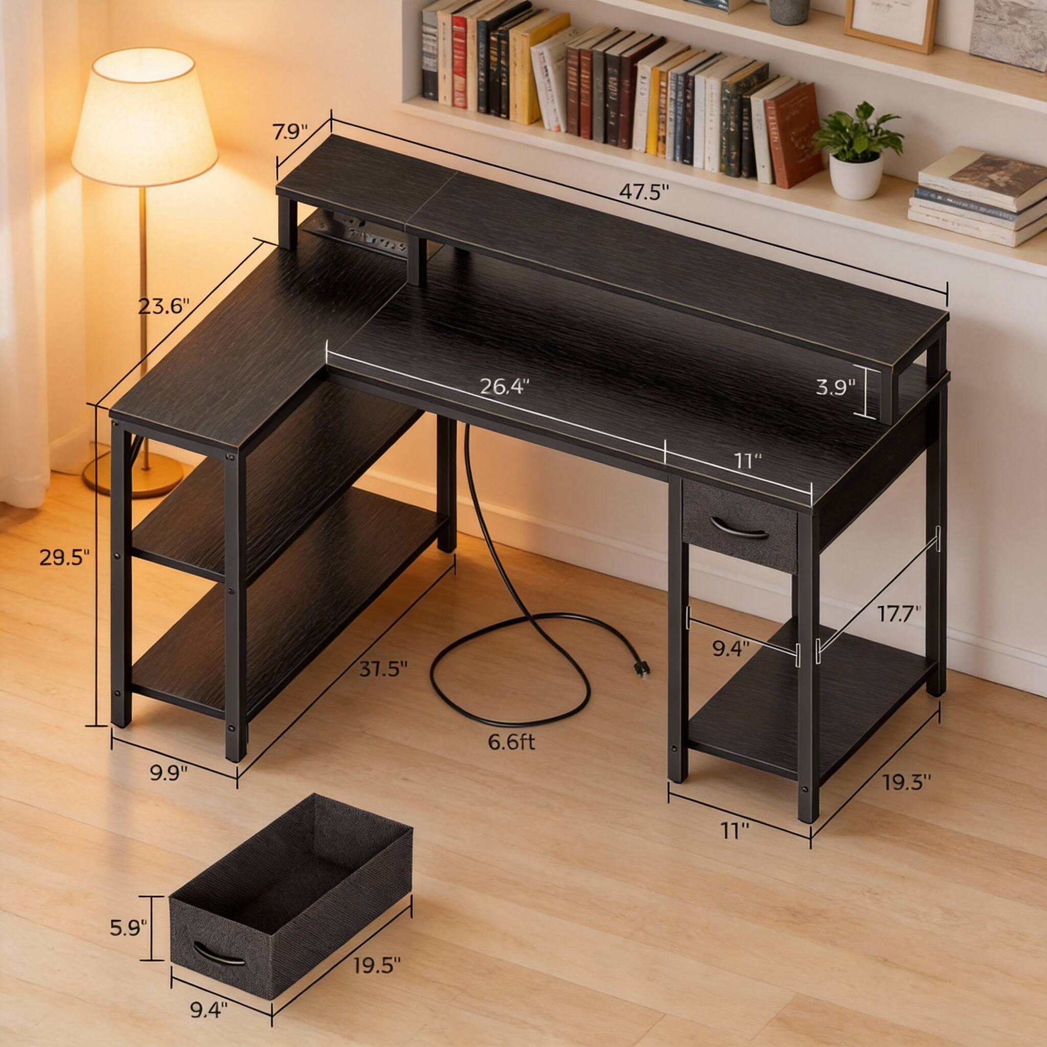 C 7.9" 47.5" PIVEEE 23.6" 26.4" 11" 3.9" I 29.5" 37.5" 9.4" 17.7" 9.9" 6.6ft 19.3" 11" 5.9" 19.5" 9.4"