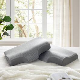 Peace Nest - Cervical Memory Foam Contour Bed Pillows Set of 2 - Gray