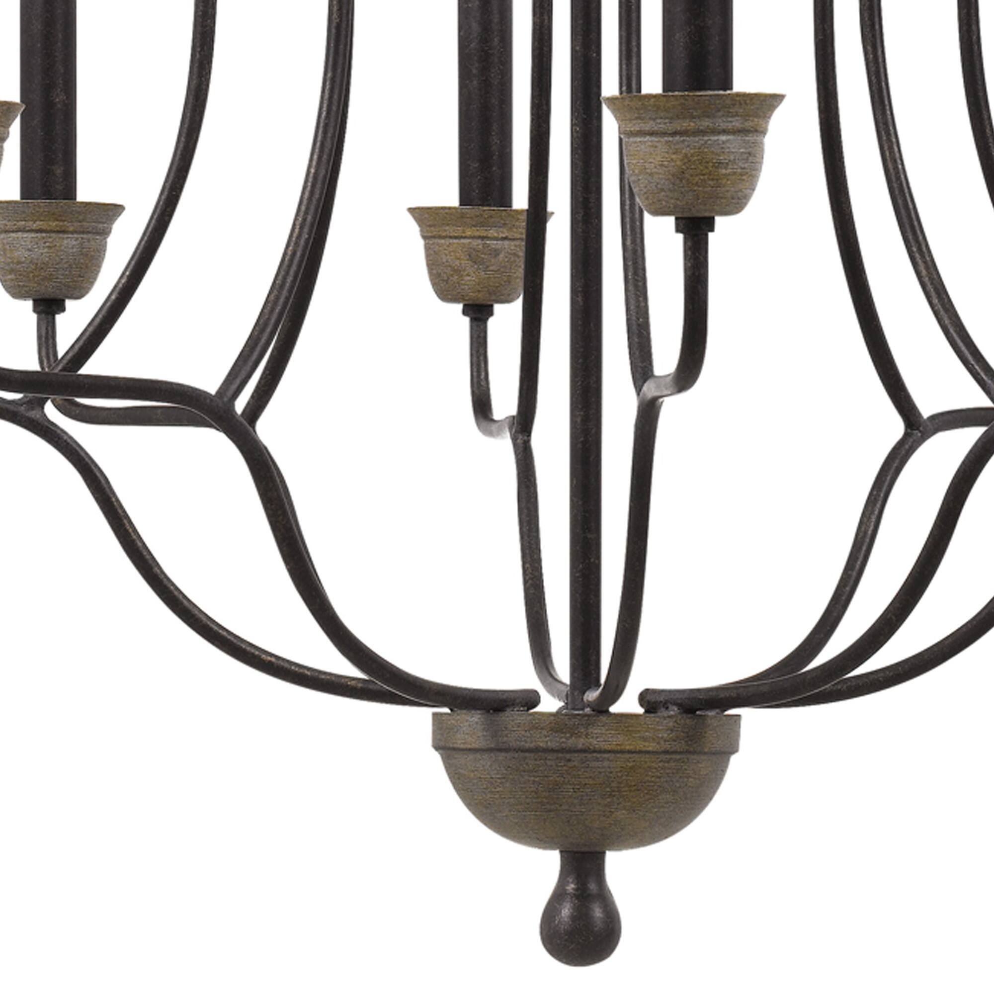 Back. Manhattan Lane - 60 X 8 Watt Metal Chandelier with Tubular Frame - Bronze.