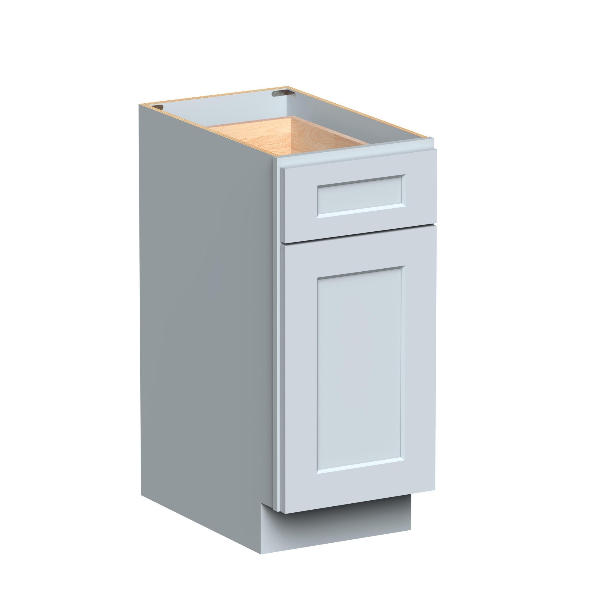 Alt View 1. Boyel Living - 15in.W Dove Gray BASE CABINET Fully assembled Cabinet With One Rubberwood Drawer and One MDF Door Recessed Panel Shaker - Gray.