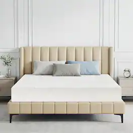 Dyonery - High Density Memory Foam Mattress Green Tea&Cooling Gel,Extra Firm Mattress with Anti-slip Bottom,CertiPUR-US Certified - White