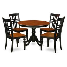 East West Furniture - 5 Pc set with a Dining Table and 4 Dinette Chairs in Black and Cherry - Black & Cherry