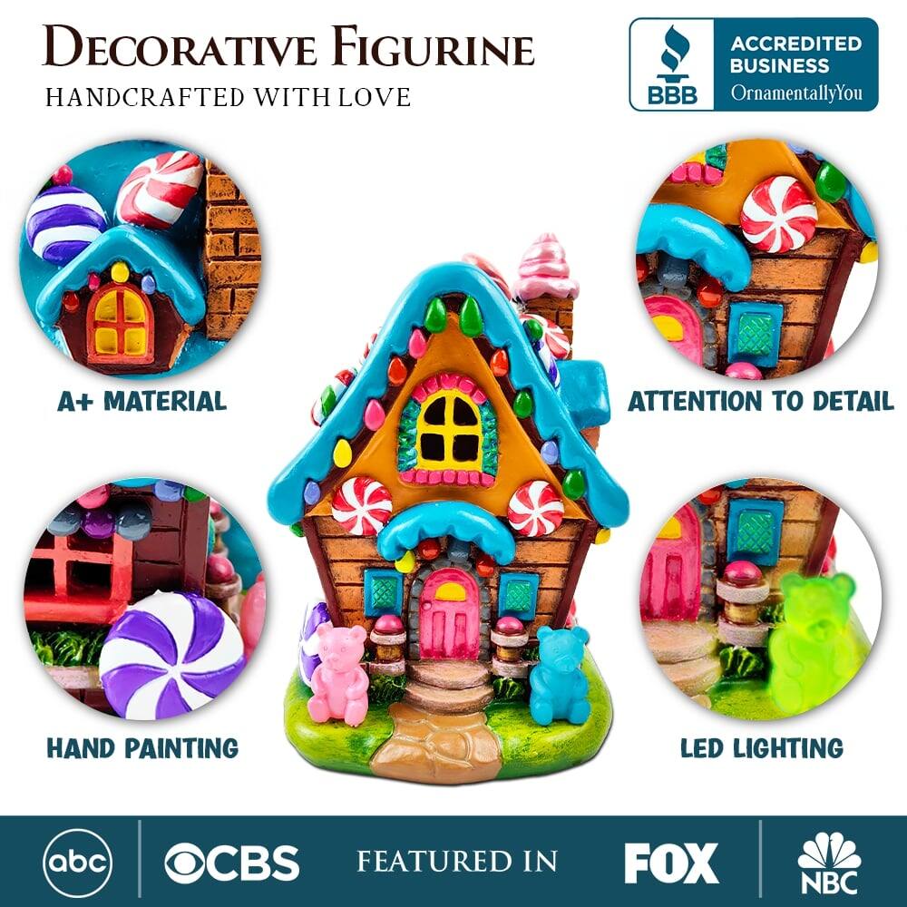 **Decorative Figurine**  
Handcrafted with Love

- A+ Material
- Attention to Detail
- Hand Painting
- LED Lighting

Accredited Business  
OrnamentallyYou

Featured in  
ABC  
CBS  
FOX  
NBC