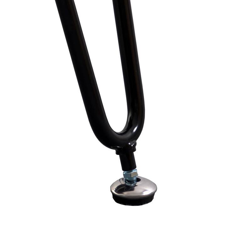 Alt View 5. LeisureMod - Elmwood Minimalist Mid-Century Rectangular MDF Coffee Table with Black Iron Frame for Home Living Room - Walnut.