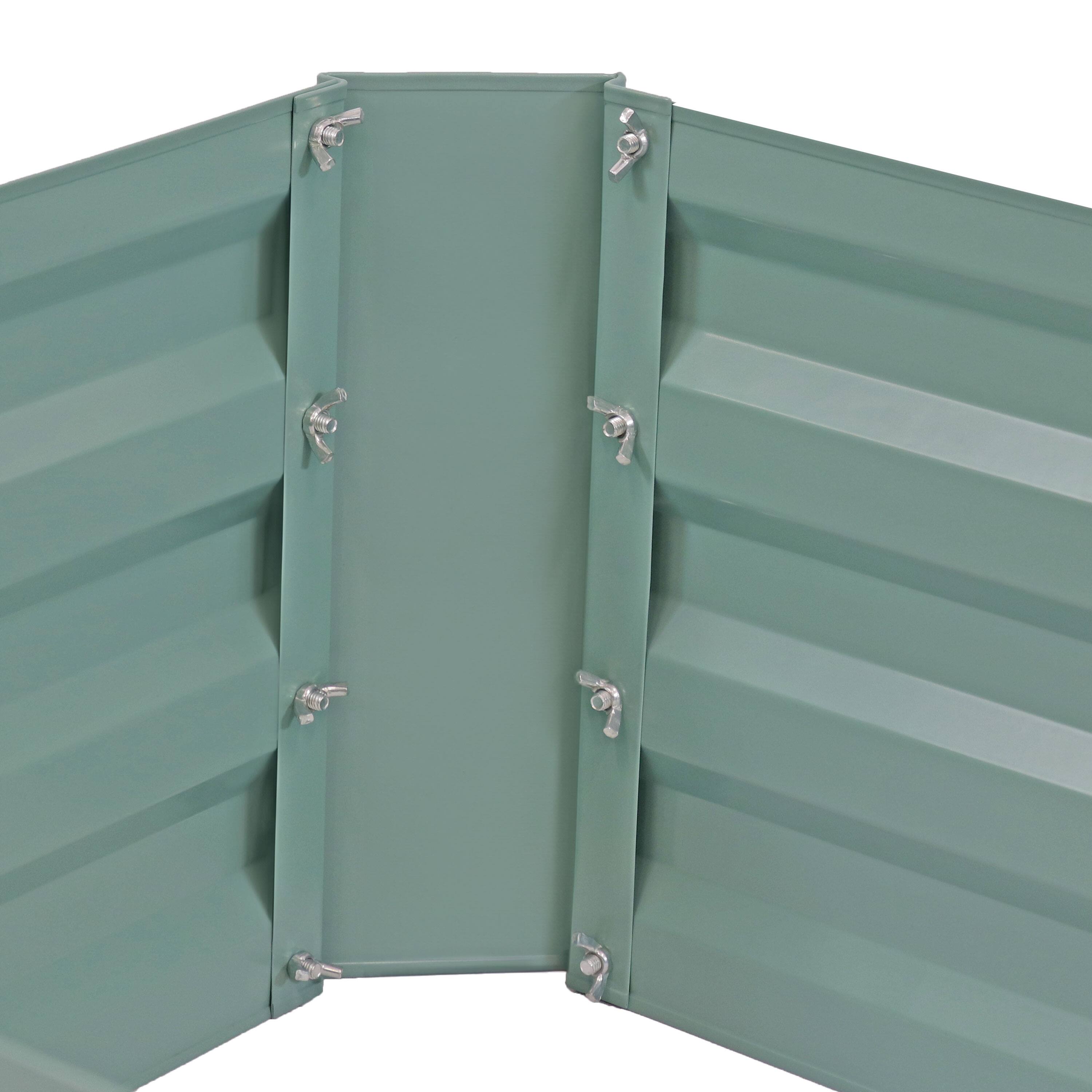 Alt View 8. Sunnydaze - Galvanized Steel L-Shaped Raised Garden Bed - Green.