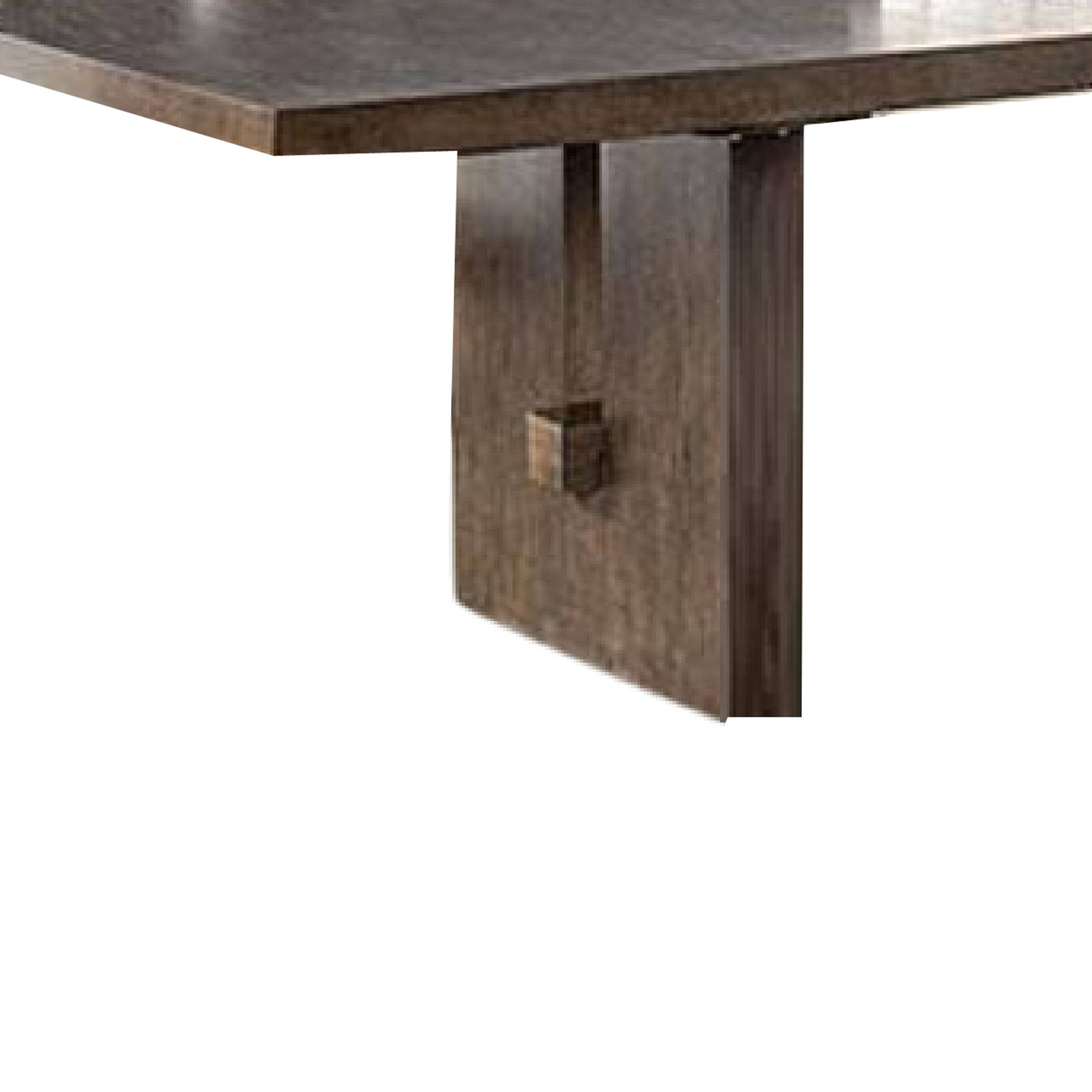 Alt View 3. Manhattan Lane - Mordy Dining Table, Walnut Brown Solid Wood 72-90 Inch Expandable Leaf - Dark Walnut Brown.