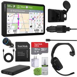 Garmin - dezl Cam OTR725, Large, Easy-to-Read 7” GPS Truck Navigator Bundle - Black