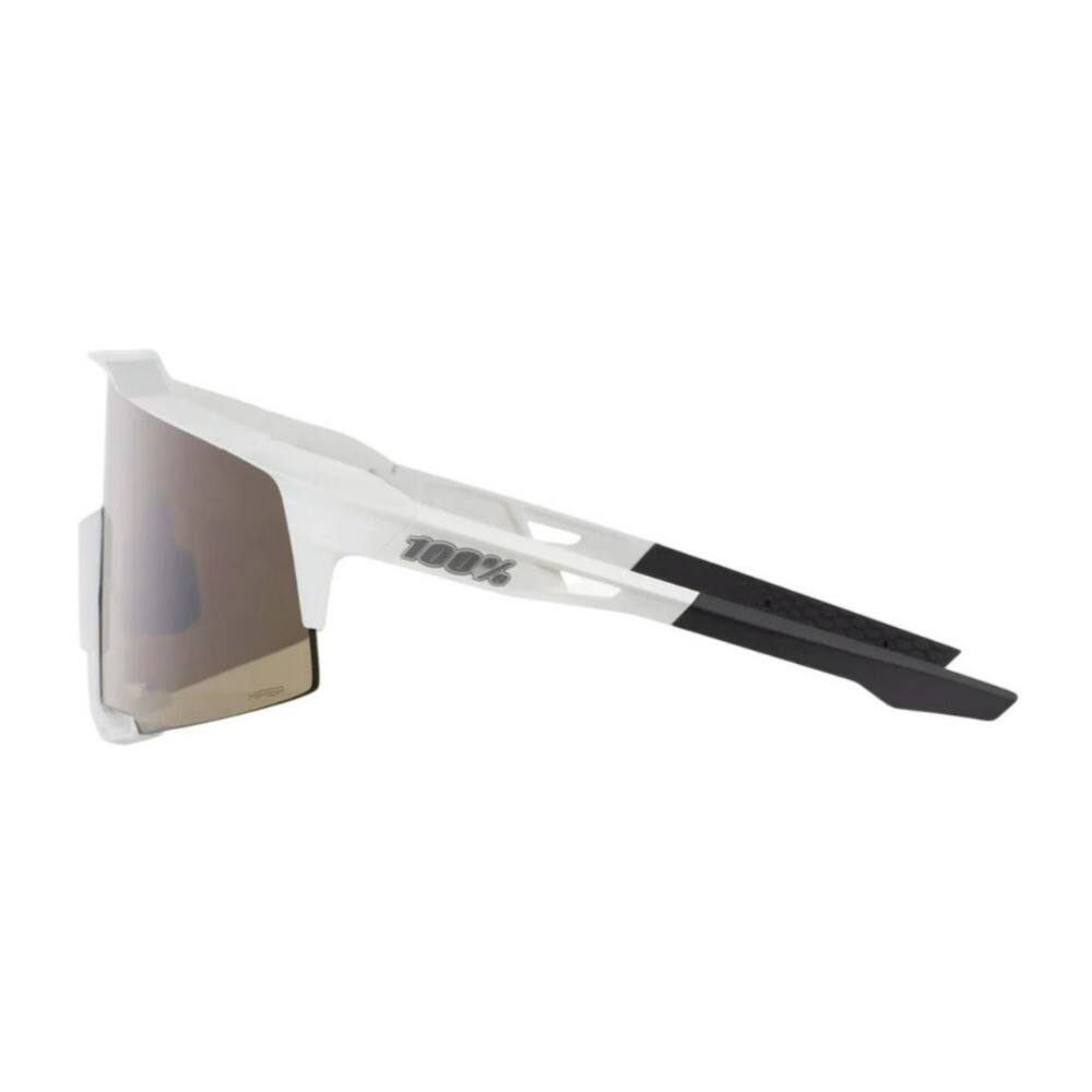 Left. 100% - 100% Speedcraft Sunglasses Matte White HiPER Silver Lens - White.