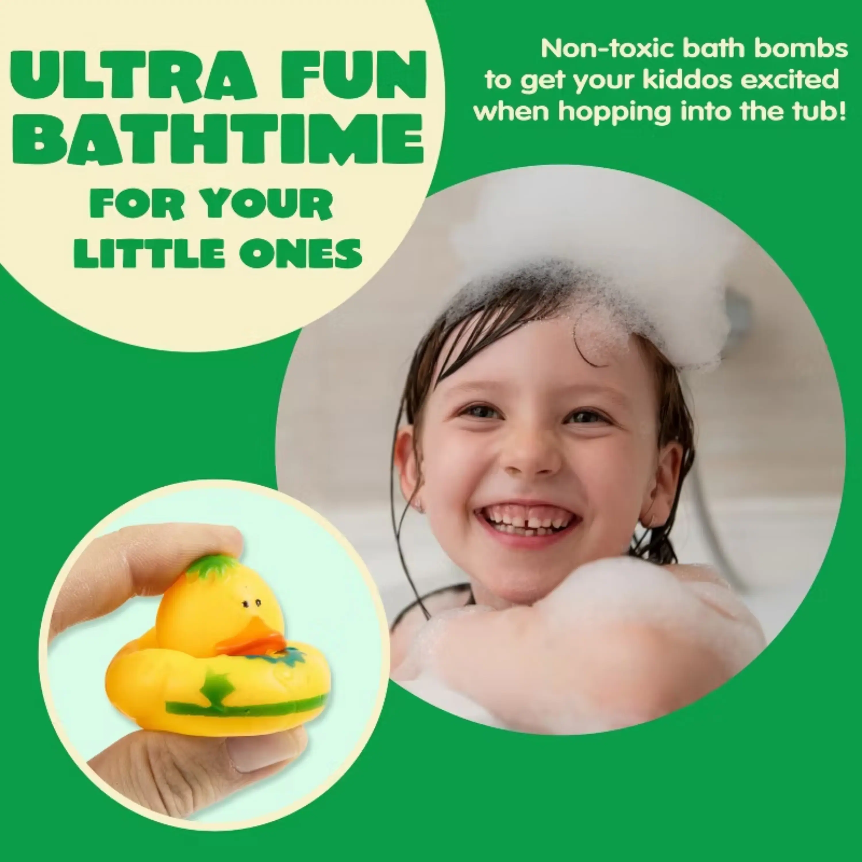 Non-toxic bath bombs ULTRA FUN to get your kiddos excited when hopping into the tub! BATHTIME FOR YOUR LITTLE ONES