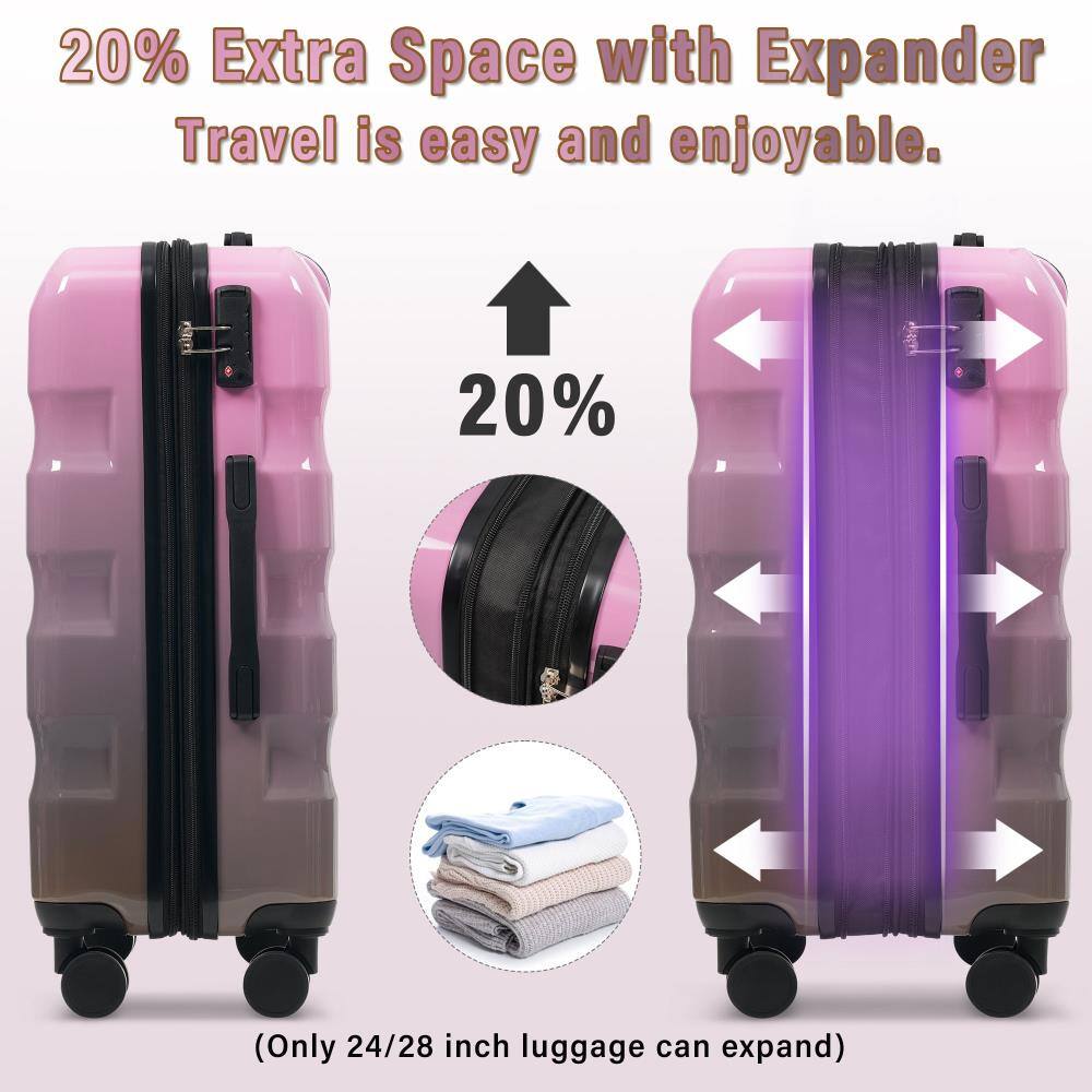 20% Extra Space with Expander  
Travel is easy and enjoyable.  

20%  

(Only 24/28 inch luggage can expand)
