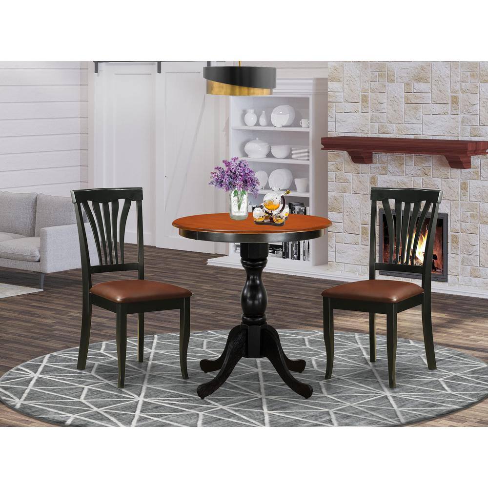 East West Furniture 3 Piece Dining Set Contains a Dinning Table and 2 ...
