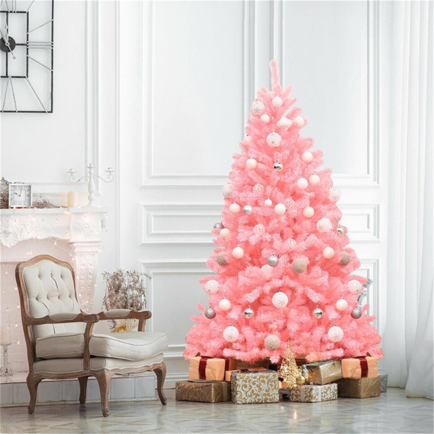 Alt View 4. Pefilos - 6ft Festive Christmas Tree with 1036 Tips, Vibrant Branches for Holiday Cheer, Quality Tips for Maximum Fullness - Pink.