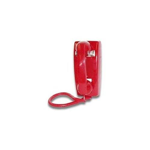 Front. Viking - Wall Phone with Built-in Ringer, No Dial Pad, Red Color - Red.